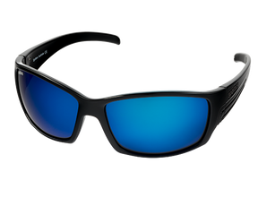 Spotters Fury Polarised Sunglasses Gloss Black - Ice Blue