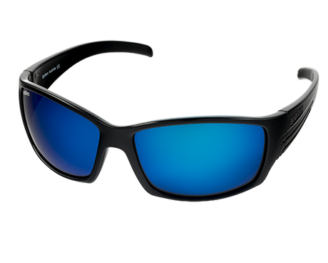 Spotters Fury Polarised Sunglasses Gloss Black - Ice Blue