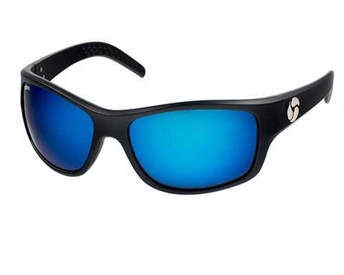 Spotters Fusion Polarised Sunglasses Matt Black - Ice Blue
