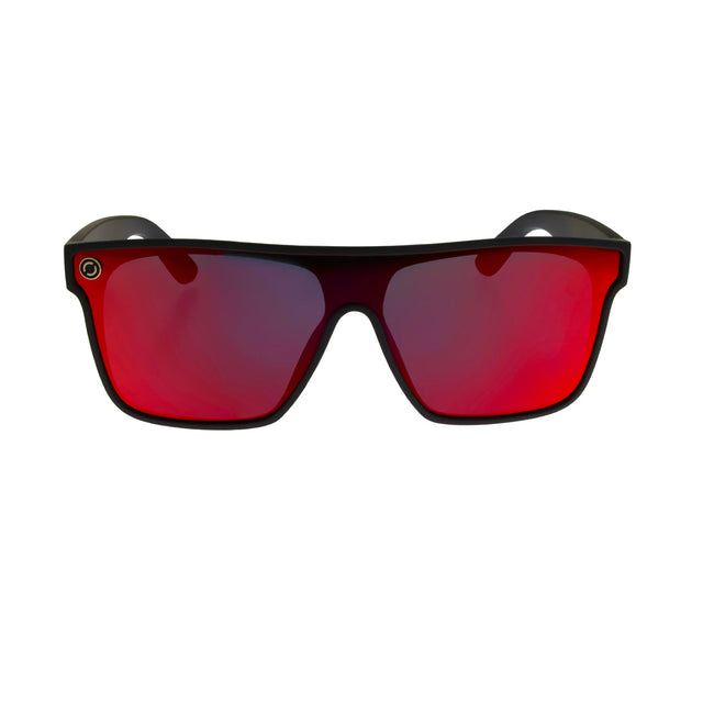 Oxide Galaxy Polarised Sunglasses Matt Black - Red Mirror