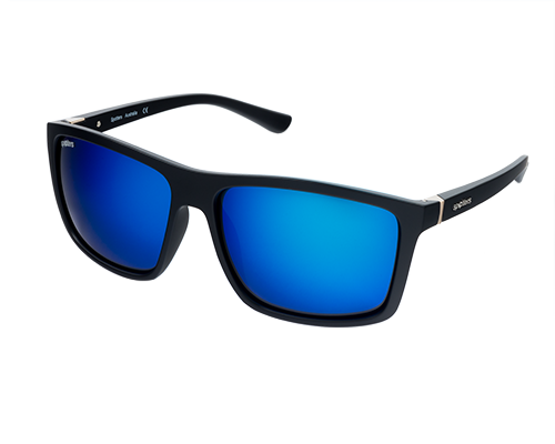 Spotters Grayson Polarised Sunglasses Matt Black - Ice Blue