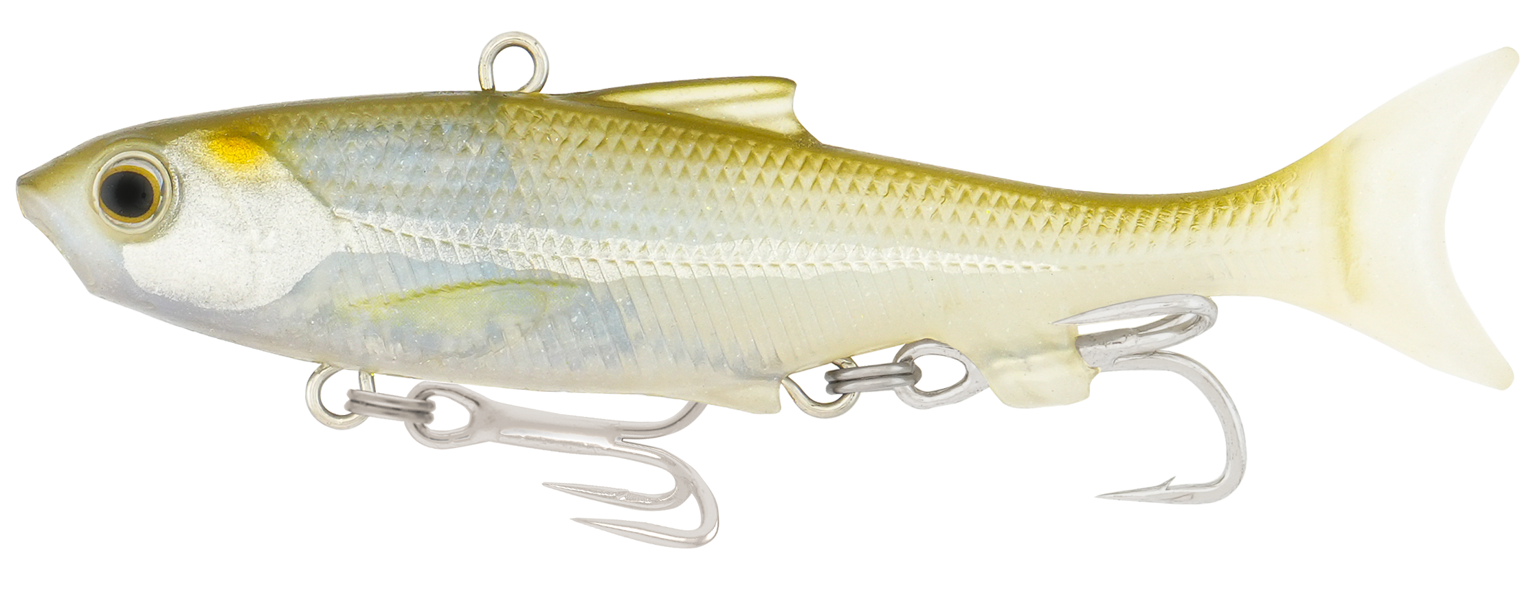 Samaki Vibelicious Thumper Tail 100mm 20g Soft Vibe Lure Ghost Shad