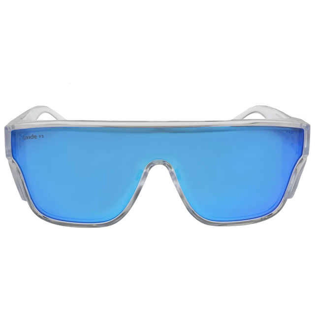 Oxide Inferno Polarised Sunglasses Clear - Blue Mirror