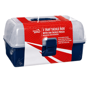 Jarvis Walker Tackle Box Kit 3 Tray 500Pce Blue/Clear