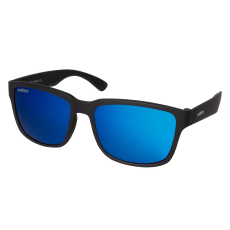 Spotters Premium Kids Kanga Polarised Sunglasses Matt Black - Blue