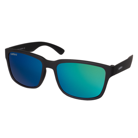 Spotters Premium Kids Kanga Polarised Sunglasses Matt Black - Green