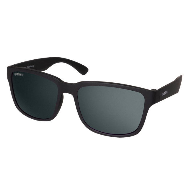 Spotters Premium Kids Kanga Polarised Sunglasses Matt Black - Grey