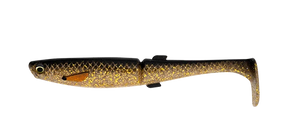 Daiwa Bait Junkie Megaminnow 6.5in Soft Plastic Lure Black and Gold