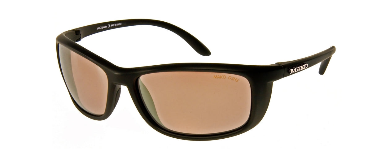 Mako Blade 9569 Polarised Sunglasses M01G3H9 Matte Black - Copper Silver Mirror