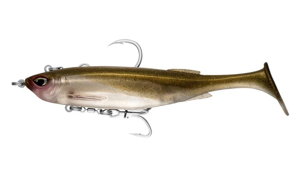 Nomad Live Ops Pre-Rigged Maniax 6in Soft Plastic Swimbait Lure Gold Bullet