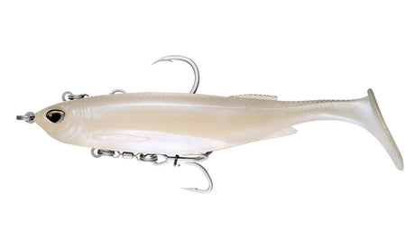 Nomad Live Ops Pre-Rigged Maniax 8in Soft Plastic Swimbait Lure Pearl White