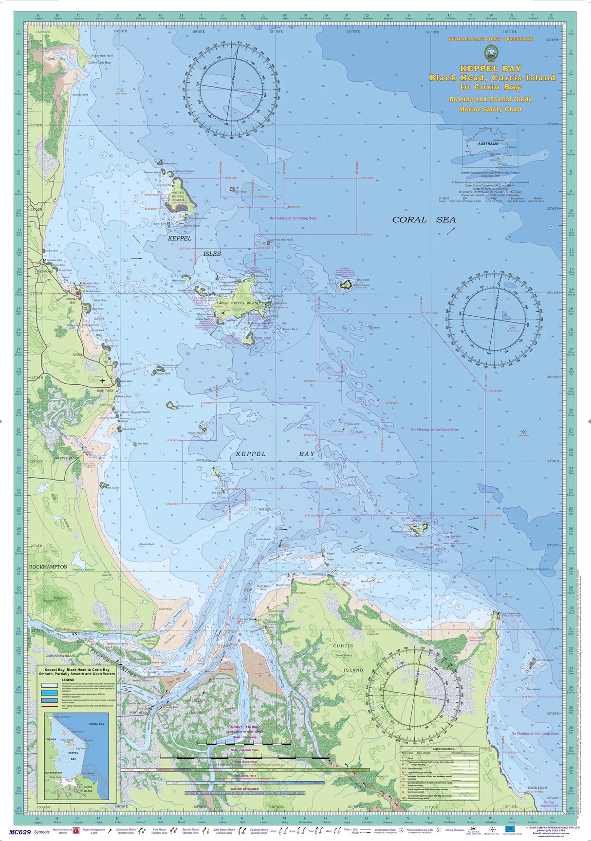 Camtas Keppel Bay, Black Head, Curtis Island To Corio Bay Marine Safety Chart