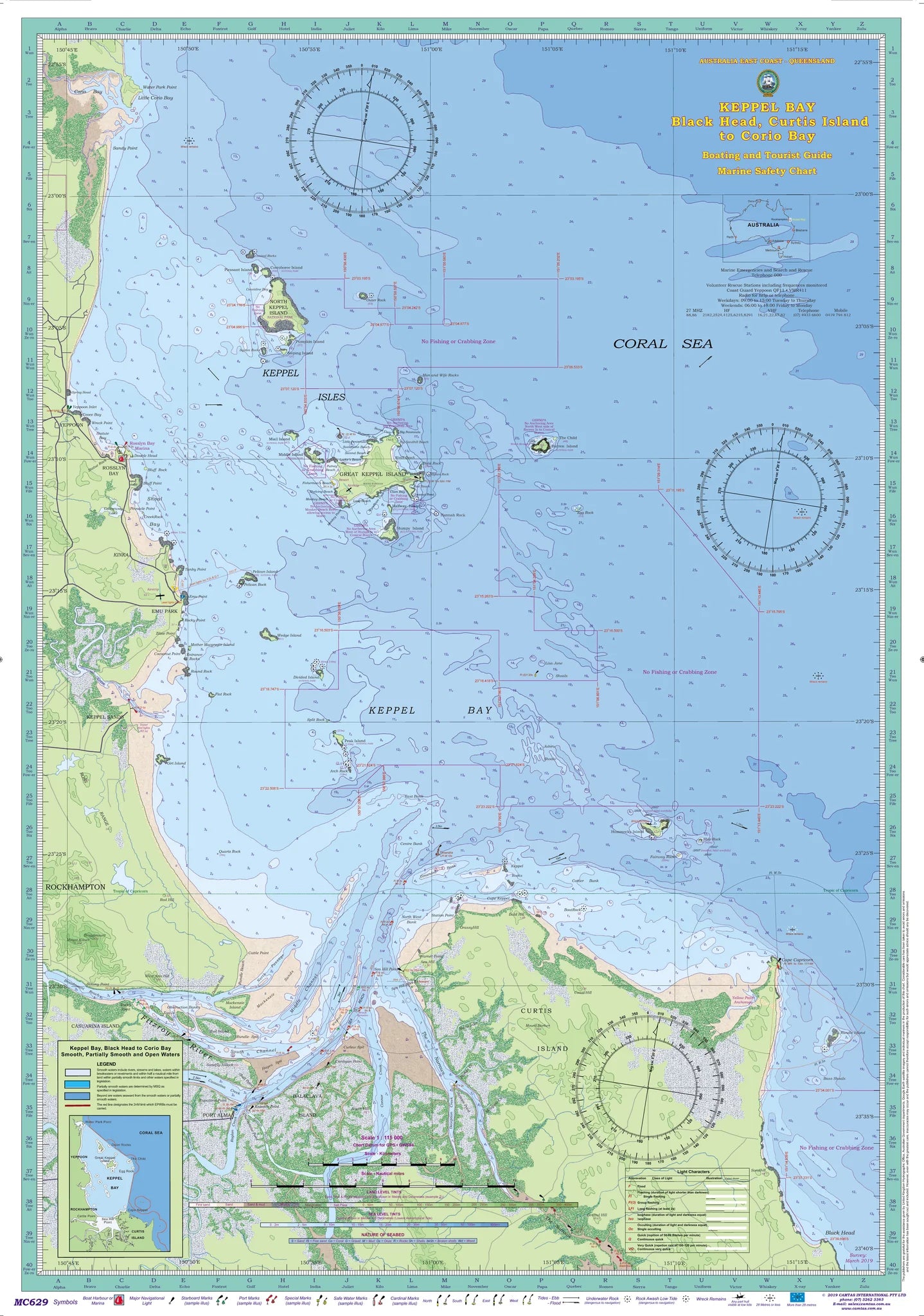 Camtas Keppel Bay, Black Head, Curtis Island To Corio Bay Marine Safety Chart