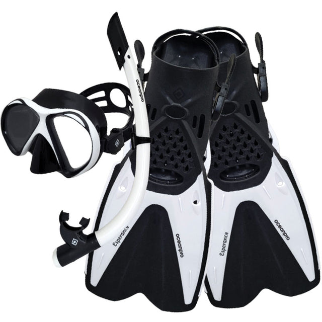 Ocean Pro Esperance Mask Snorkel Fin Set White