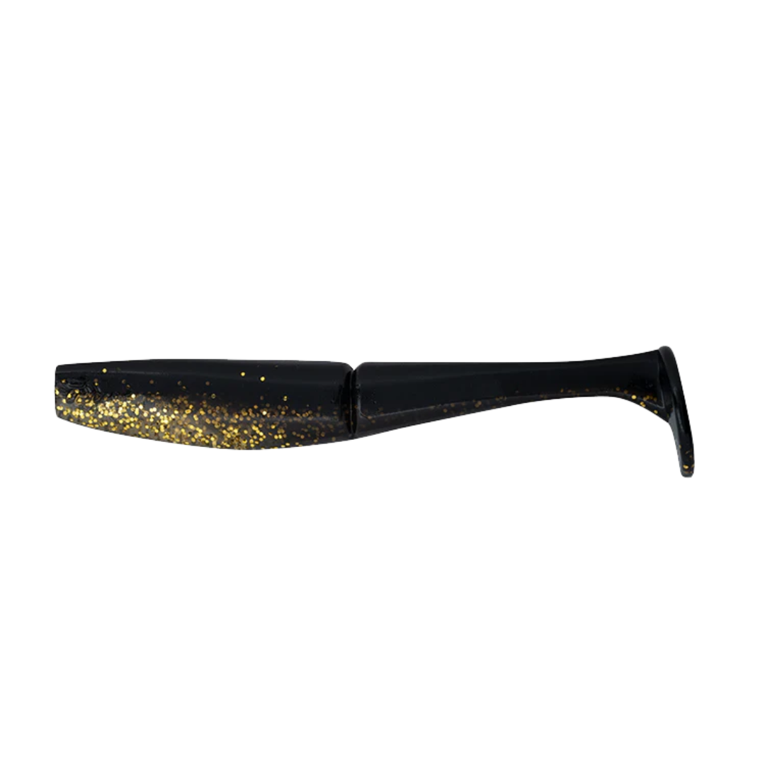 Daiwa Bait Junkie Minnow 4.2in Soft Plastic Lure Black and Gold