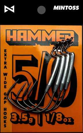 Mintoss Hammer Hooks Weedless Worm Hook Weighted 4pk