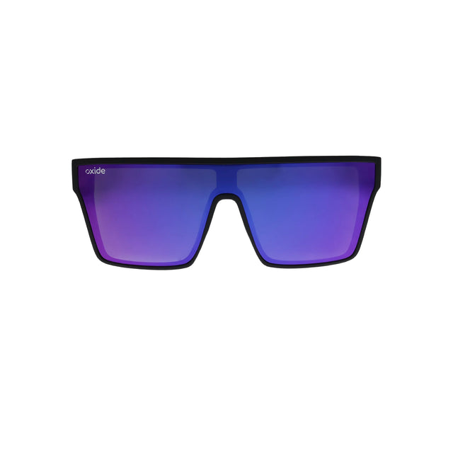Oxide Nova Polarised Sunglasses Matt Black - Purple Mirror