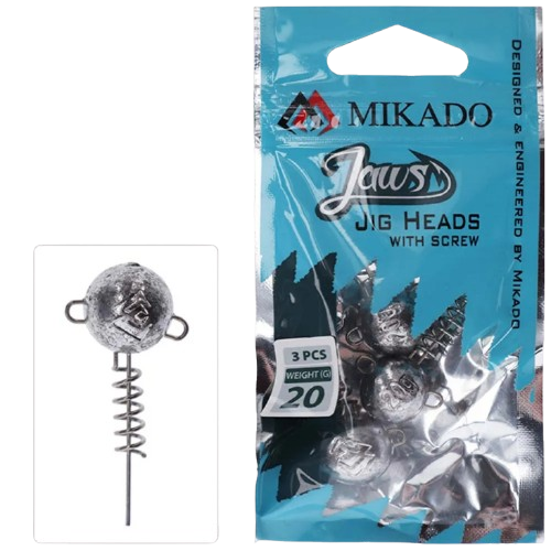Mikado Jaws Jig Head With Screw 3pk