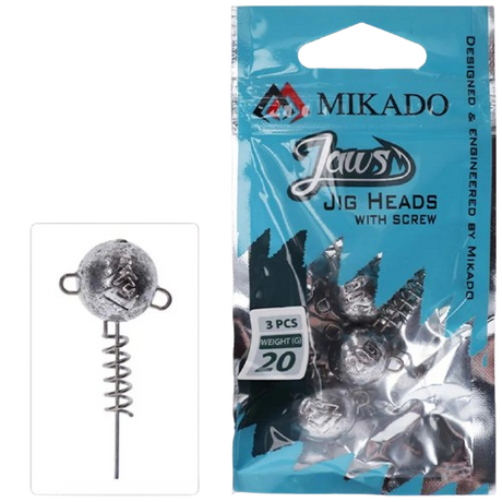 Mikado Jaws Jig Head With Screw 3pk