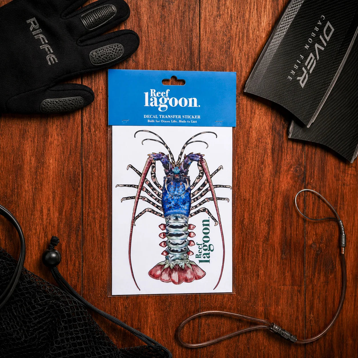 Reef Lagoon Decal Sticker A4 Ornate Rock Lobster