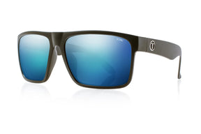 Tonic Outback Polarised Sunglasses Matte Black - Blue Mirror HD