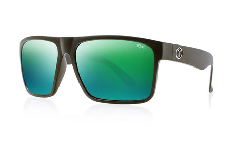 Tonic Outback Polarised Sunglasses Matte Black - Green Mirror HD