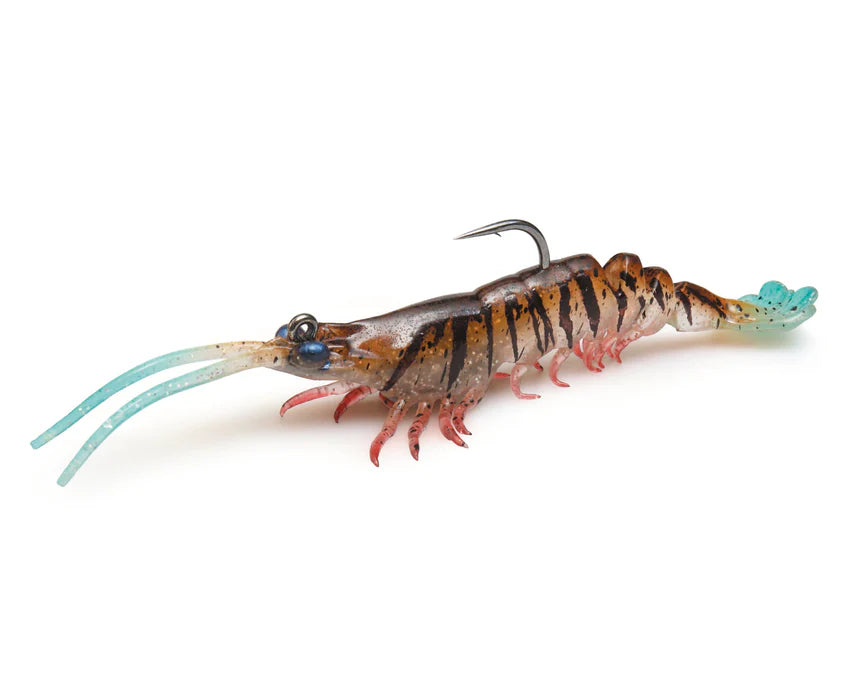Zman PrawnZ Elite 5in Pre-Rigged Soft Plastic Lure Tiger Prawn