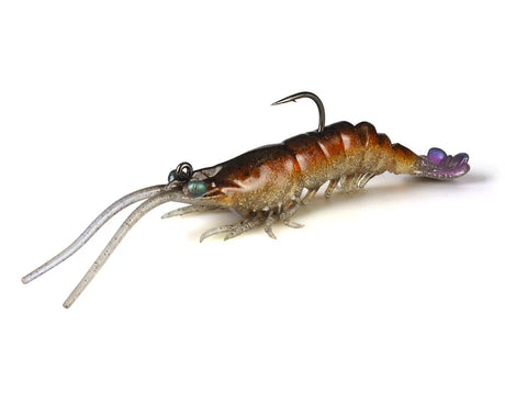 Zman PrawnZ Elite 3.5in Pre-Rigged Soft Plastic Lure Brown Prawn