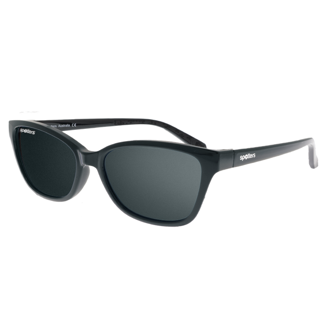 Spotters Premium Kids Possum Polarised Sunglasses Matt Black - Grey