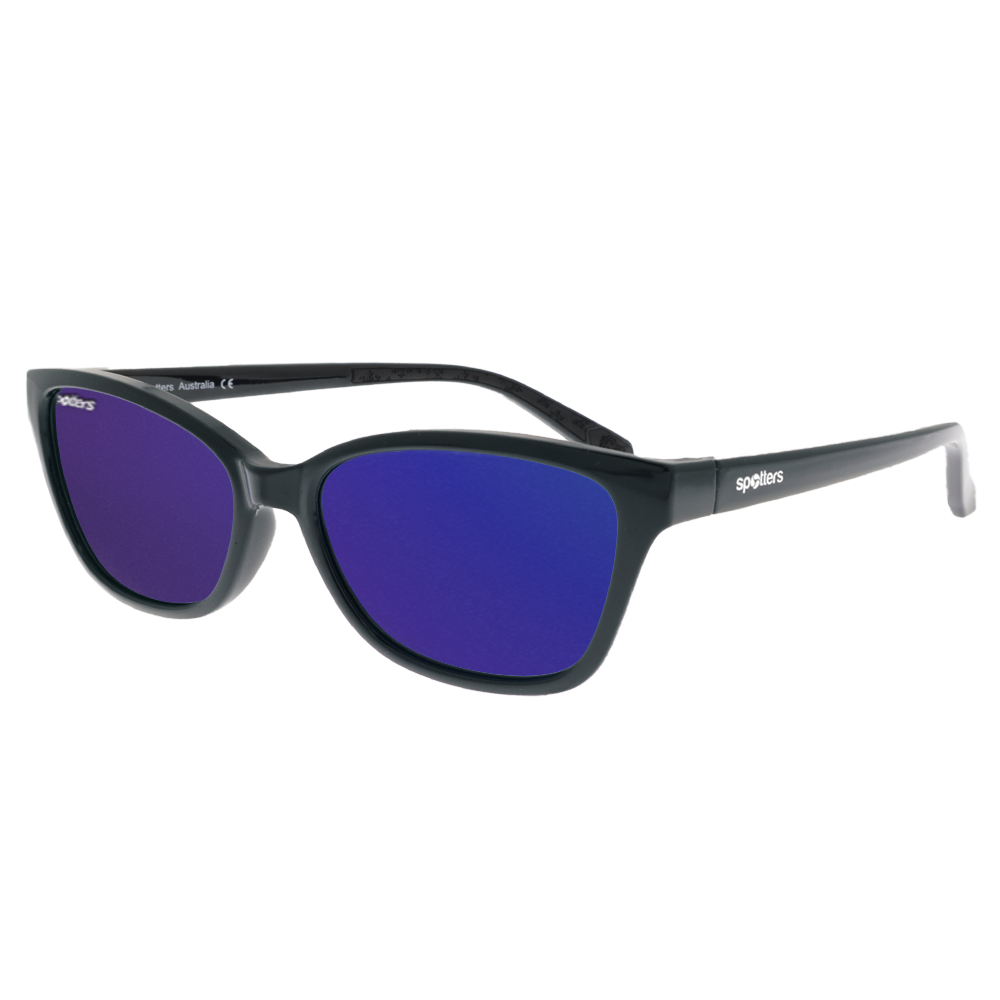 Spotters Premium Kids Possum Polarised Sunglasses Matt Black - Purple