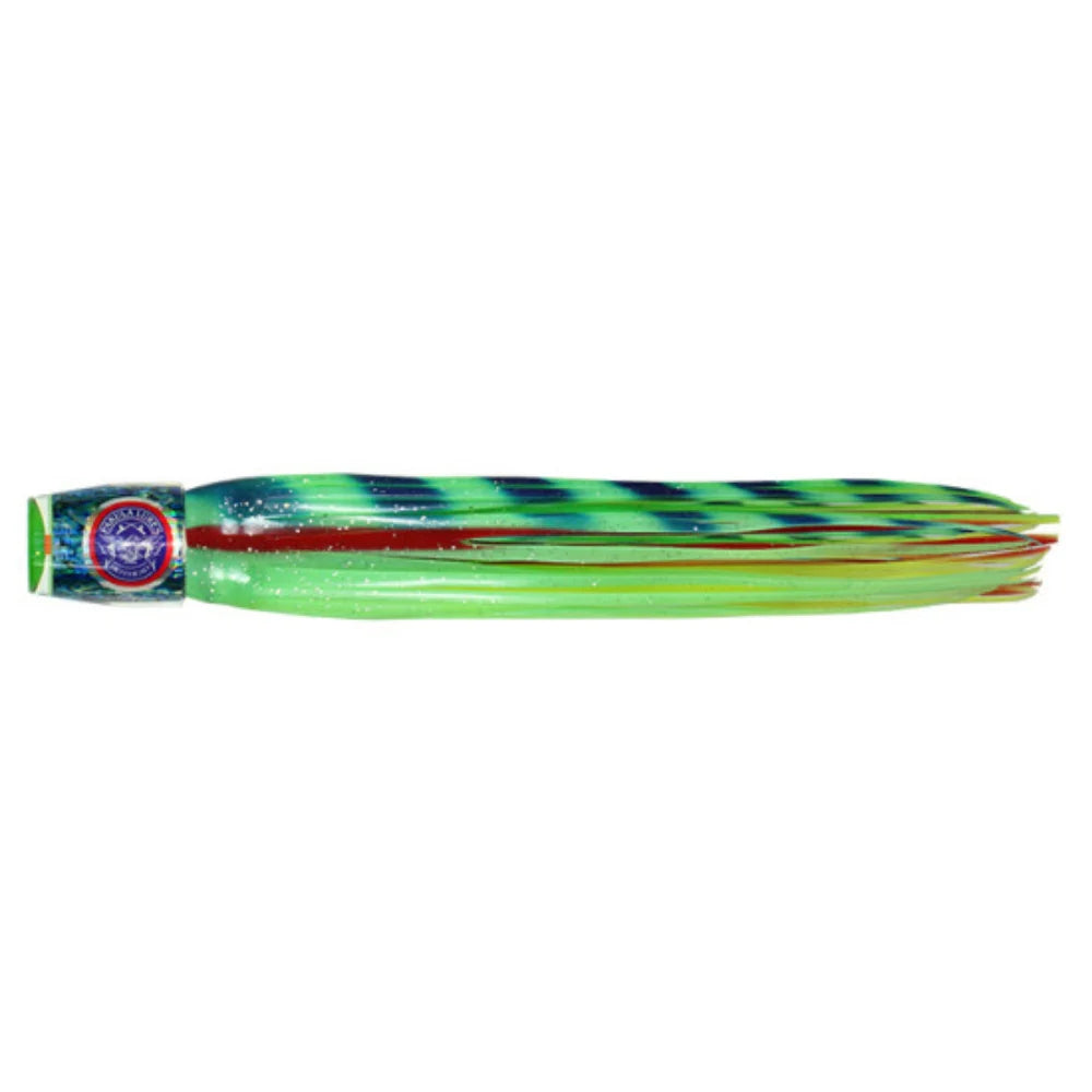 Pakula Paua Micro Sprocket 7.5in Skirted Trolling Lure Lumo