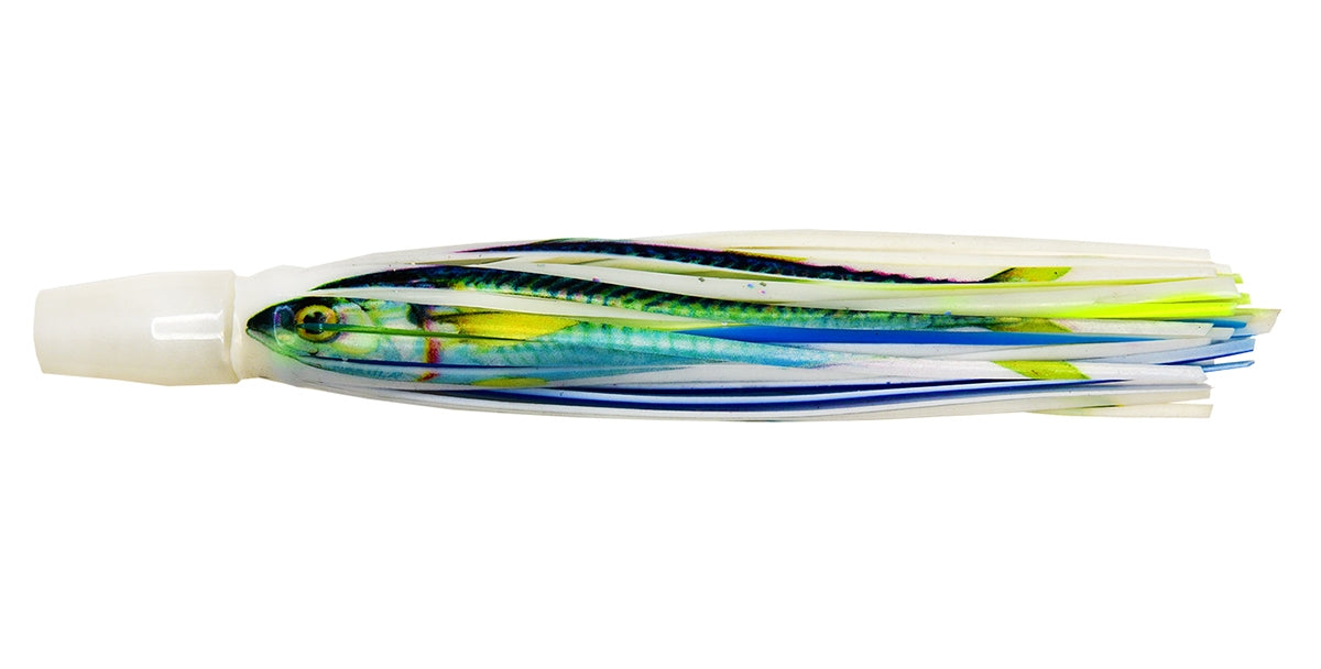 Pakula Hothead Uzi 6.5in Skirted Trolling Lure Slimey Fish Print