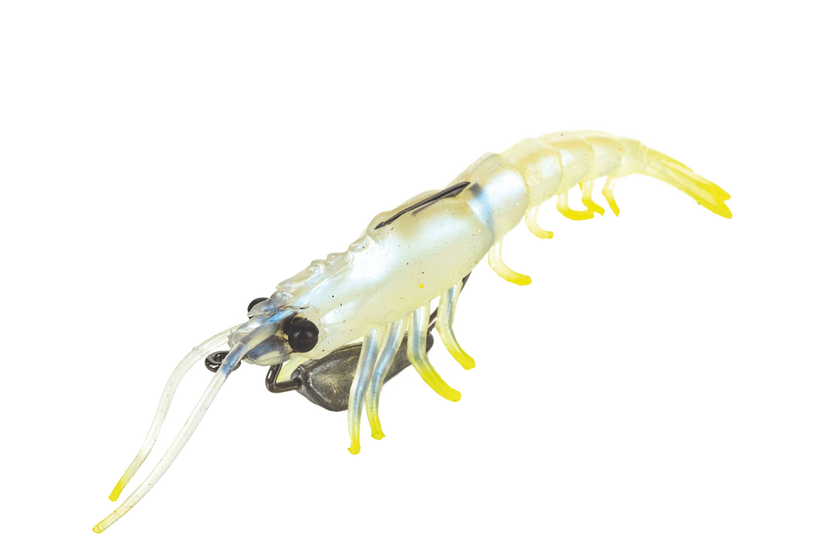 Molix Prawn 4.5in Soft Plastic Lure Pearl Chartreuse
