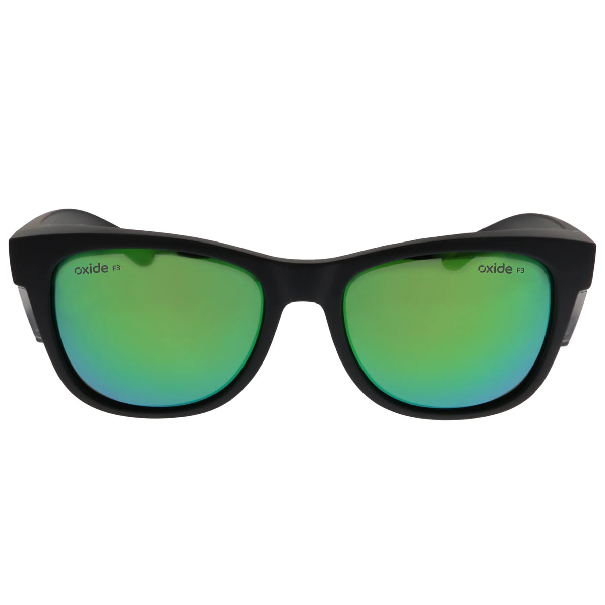 Oxide Quake Polarised Sunglasses Matt Black - Green Mirror