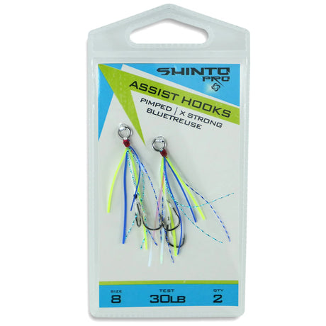Shinto Pro Pimped Assist Hooks 2pk Bluetreuse