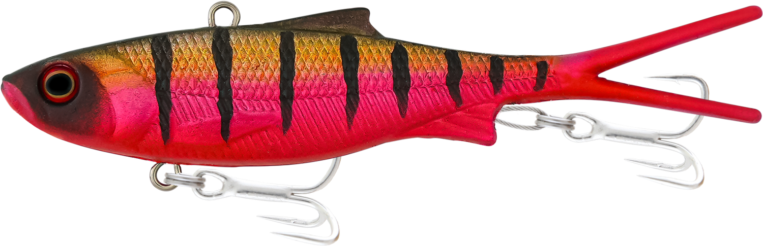 Samaki Vibelicious Fork Tail 85mm 14g Soft Vibe Lure Red Dog