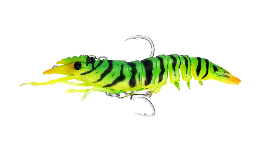 Nomad Live Ops Pre-Rigged Sumo Shrimp 5in Soft Plastic Lure Fire Tiger