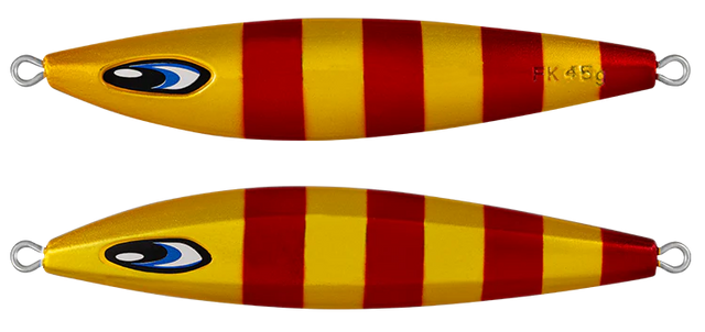 Daiwa Saltiga FK 85g Metal Jig Lure Gold Red Stripe