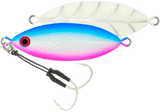 Samaki Ribcage Slow Fall 80g Metal Jig Lure Blue Pink Silver