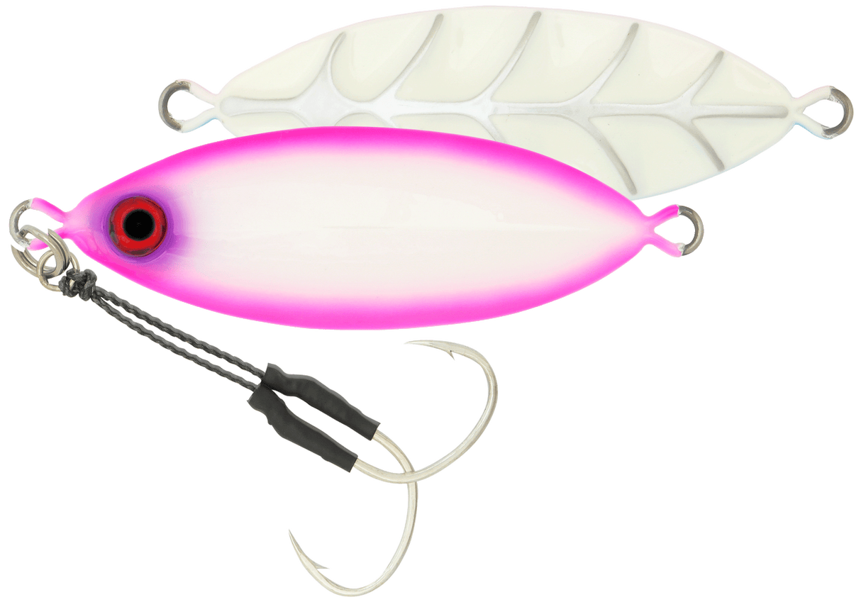 Samaki Ribcage Slow Fall 60g Metal Jig Lure Glowing Pink