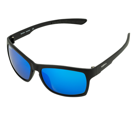 Spotters Savage Polarised Sunglasses Matt Black - Ice Blue