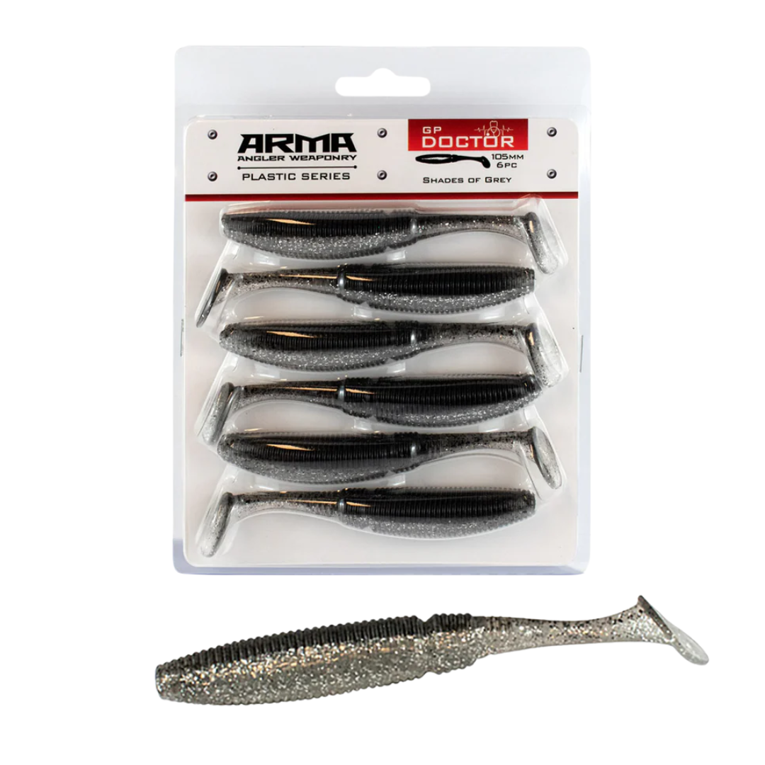 Arma GP Doctor 105mm Soft Plastic Lure Shades Of Grey