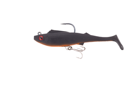 Berkley Shimma Pro Rig 4.5in Soft Plastic Swimbait Lure Midnight Tiger