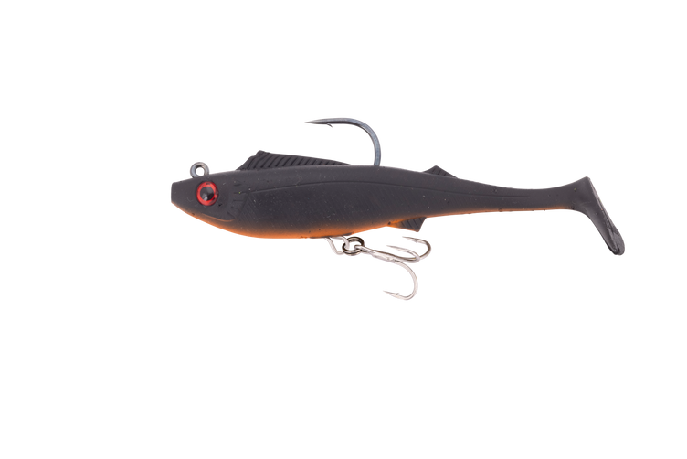 Berkley Shimma Pro Rig 5.5in Soft Plastic Swimbait Lure Midnight Tiger