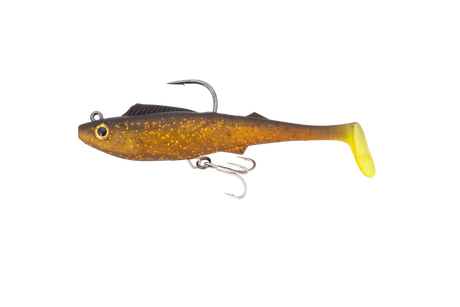 Berkley Shimma Pro Rig 6.5in Soft Plastic Swimbait Lure Gold Chartreuse