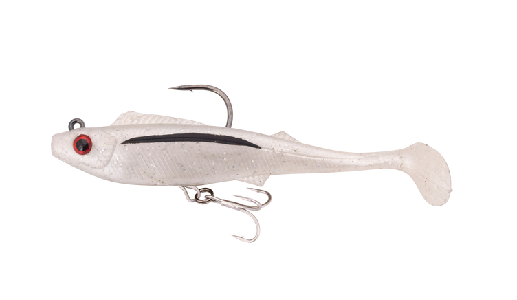 Berkley Shimma Pro Rig 4.5in Soft Plastic Swimbait Lure Pearl White Silver