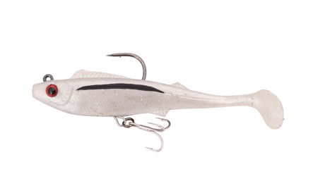 Berkley Shimma Pro Rig 4.5in Soft Plastic Swimbait Lure Pearl White Silver
