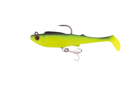 Berkley Shimma Pro Rig 4.5in Soft Plastic Swimbait Lure Green Neon