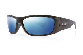 Tonic Shimmer Polarised Sunglasses Matte Black - Blue Mirror HD