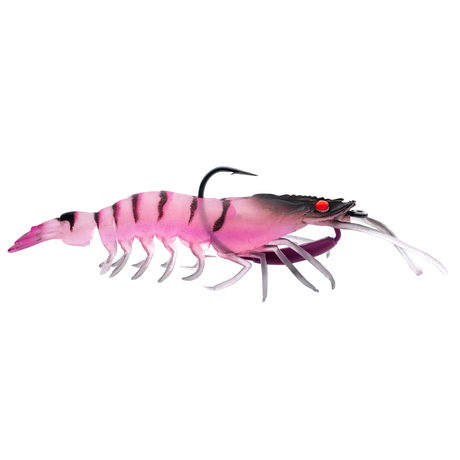 Chasebaits Flick Prawn 95mm 4g Soft Plastic Lure Pink Devil